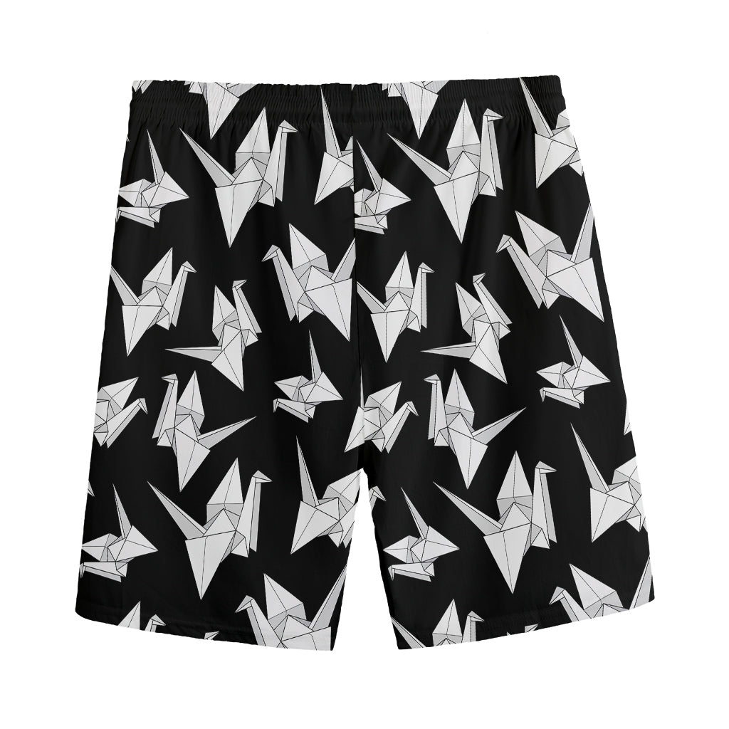 Black And White Origami Pattern Print Men's Sports Shorts