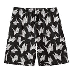 Black And White Origami Pattern Print Men's Swim Trunks