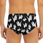 Black And White Origami Pattern Print Men's Triangle Swim Briefs