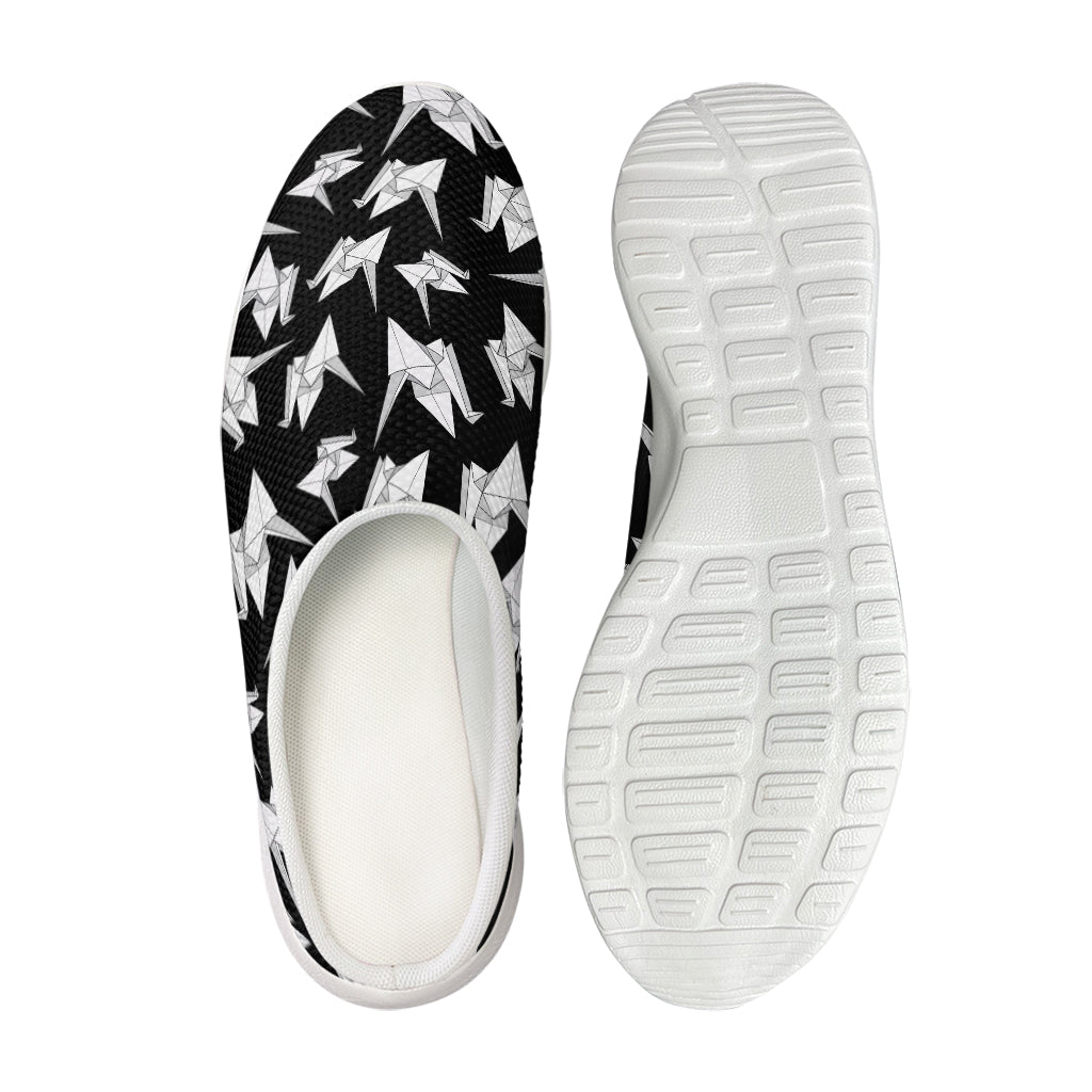 Black And White Origami Pattern Print Mesh Casual Shoes