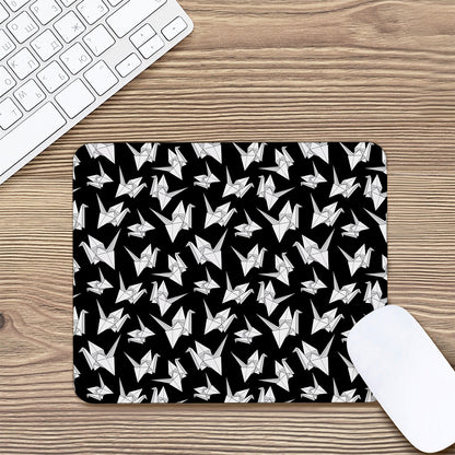 Black And White Origami Pattern Print Mouse Pad