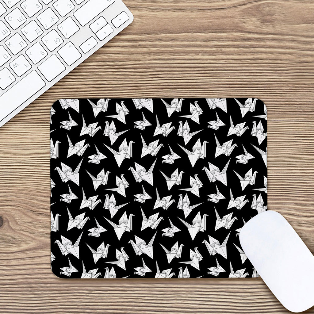 Black And White Origami Pattern Print Mouse Pad