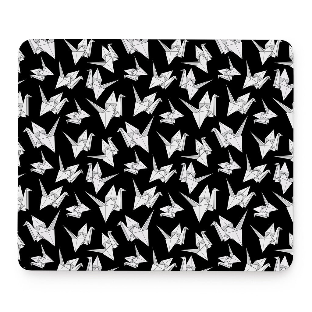 Black And White Origami Pattern Print Mouse Pad