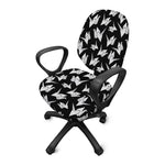 Black And White Origami Pattern Print Office Chair Cover