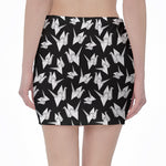 Black And White Origami Pattern Print Pencil Mini Skirt