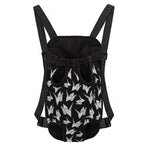 Black And White Origami Pattern Print Pet Carrier Backpack