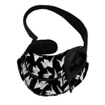 Black And White Origami Pattern Print Pet Sling Carrier