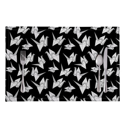 Black And White Origami Pattern Print Placemat