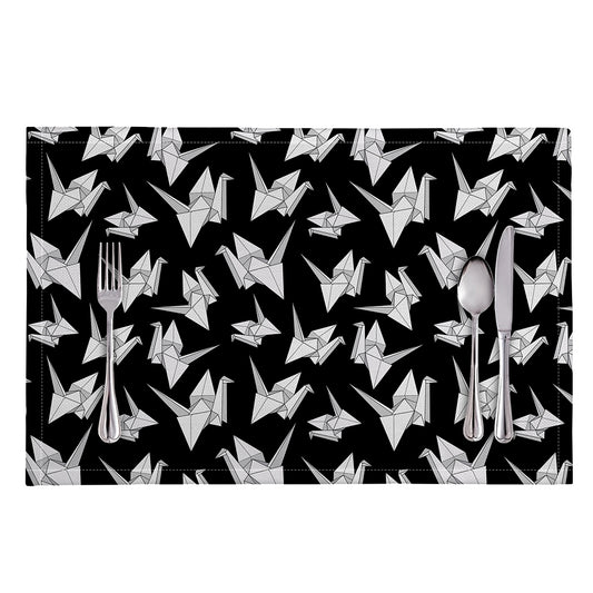 Black And White Origami Pattern Print Placemat