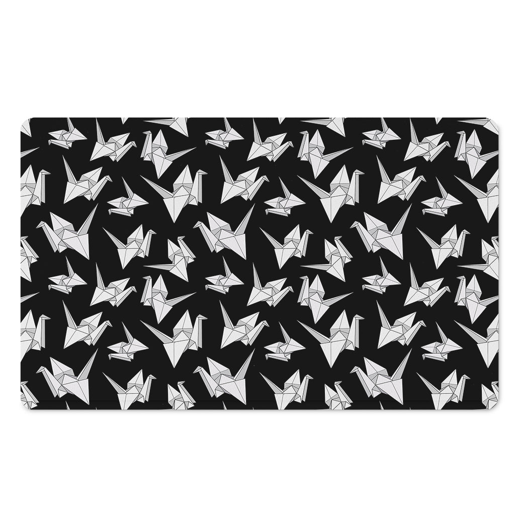 Black And White Origami Pattern Print Polyester Doormat