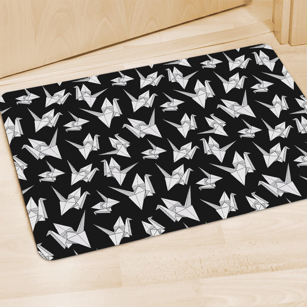 Black And White Origami Pattern Print Polyester Doormat