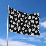 Black And White Origami Pattern Print Polyester Flag
