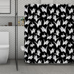 Black And White Origami Pattern Print Polyester Shower Curtain