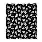 Black And White Origami Pattern Print Polyester Shower Curtain