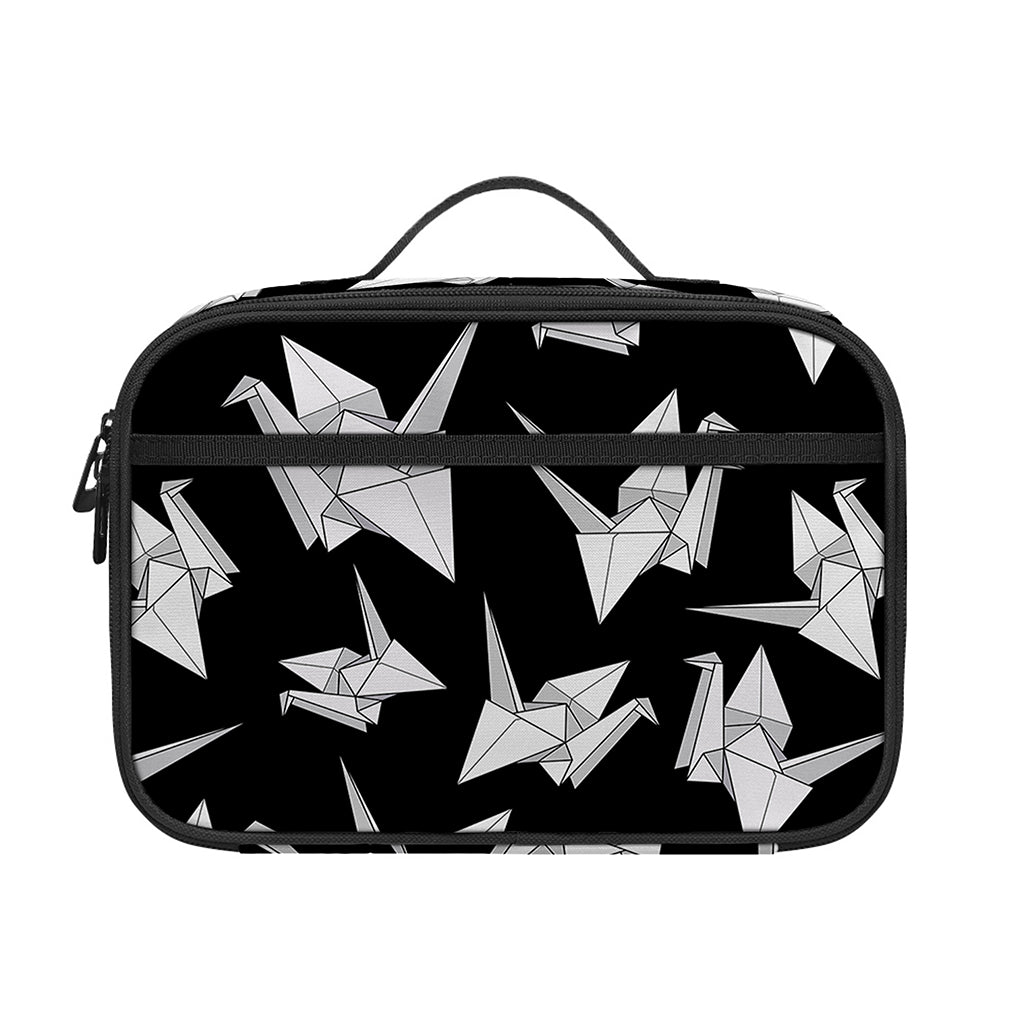 Black And White Origami Pattern Print Portable Lunch Bag