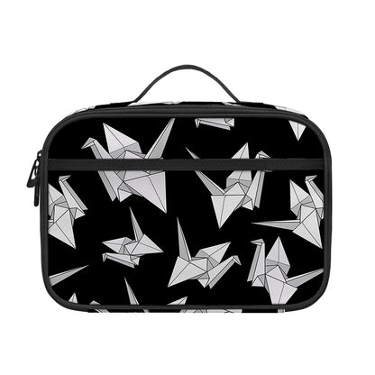 Black And White Origami Pattern Print Portable Lunch Bag