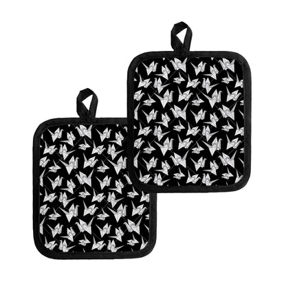 Black And White Origami Pattern Print Pot Holders