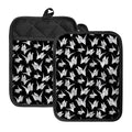 Black And White Origami Pattern Print Pot Holders With Pocket