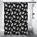 Black And White Origami Pattern Print Premium Shower Curtain