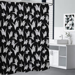 Black And White Origami Pattern Print Premium Shower Curtain