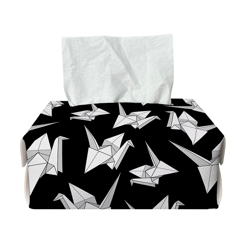 Black And White Origami Pattern Print Rectangle Tissue Box Cover