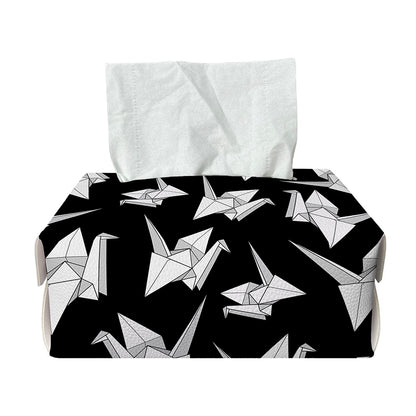 Black And White Origami Pattern Print Rectangle Tissue Box Cover