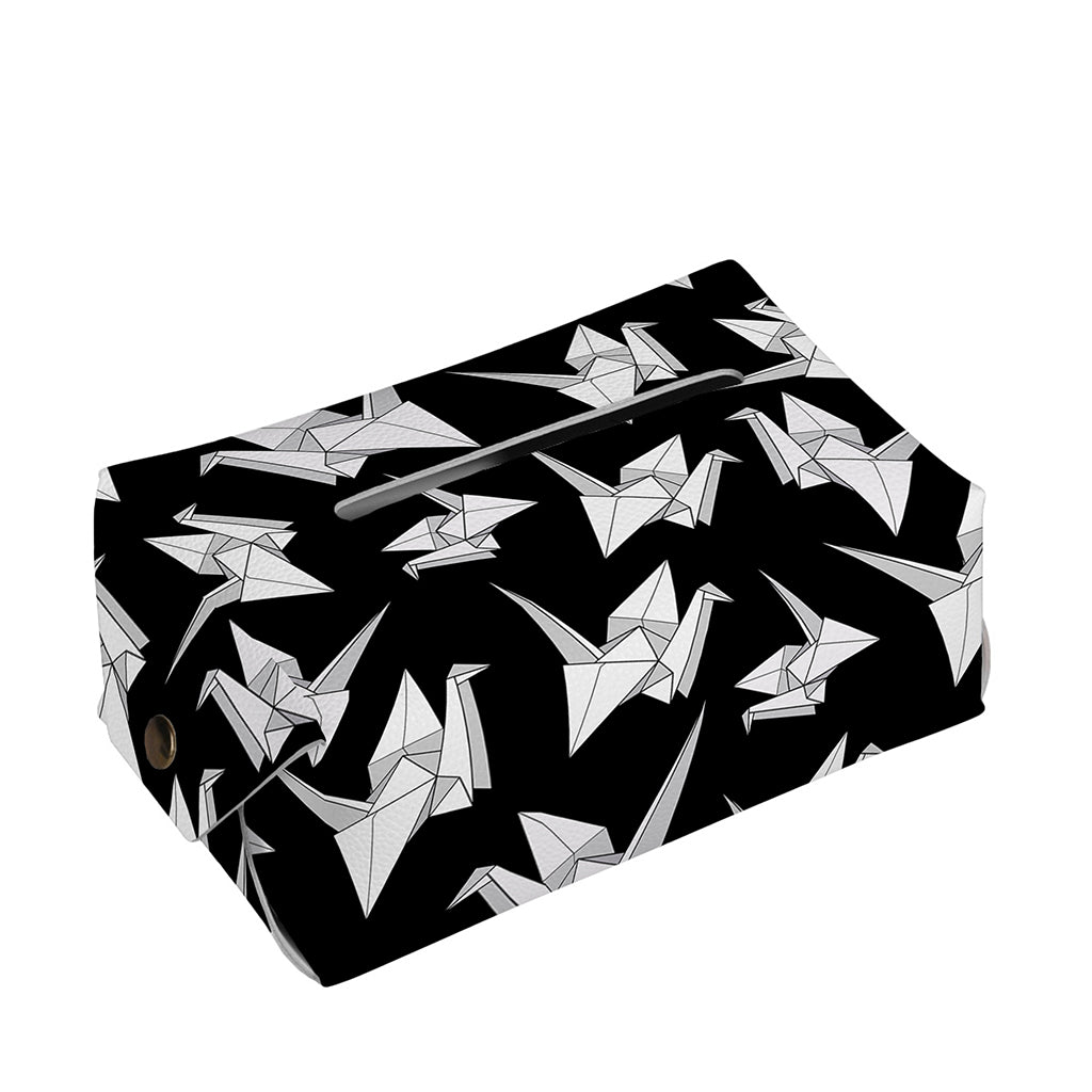 Black And White Origami Pattern Print Rectangle Tissue Box Cover