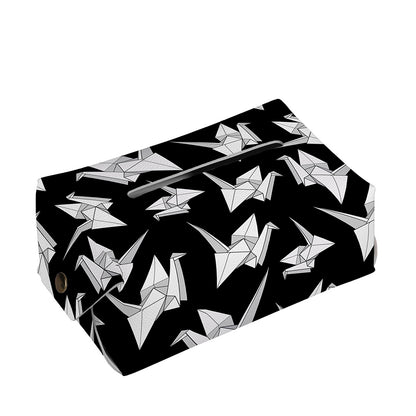 Black And White Origami Pattern Print Rectangle Tissue Box Cover