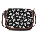 Black And White Origami Pattern Print Saddle Bag