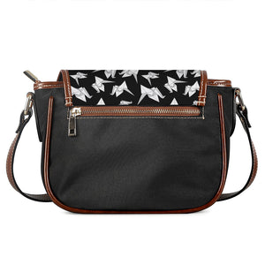 Black And White Origami Pattern Print Saddle Bag