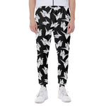 Black And White Origami Pattern Print Scuba Joggers
