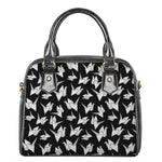 Black And White Origami Pattern Print Shoulder Handbag