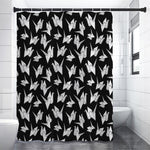 Black And White Origami Pattern Print Shower Curtain