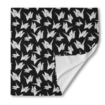 Black And White Origami Pattern Print Silk Bandana