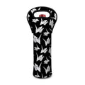 Black And White Origami Pattern Print Single Neoprene Wine Tote