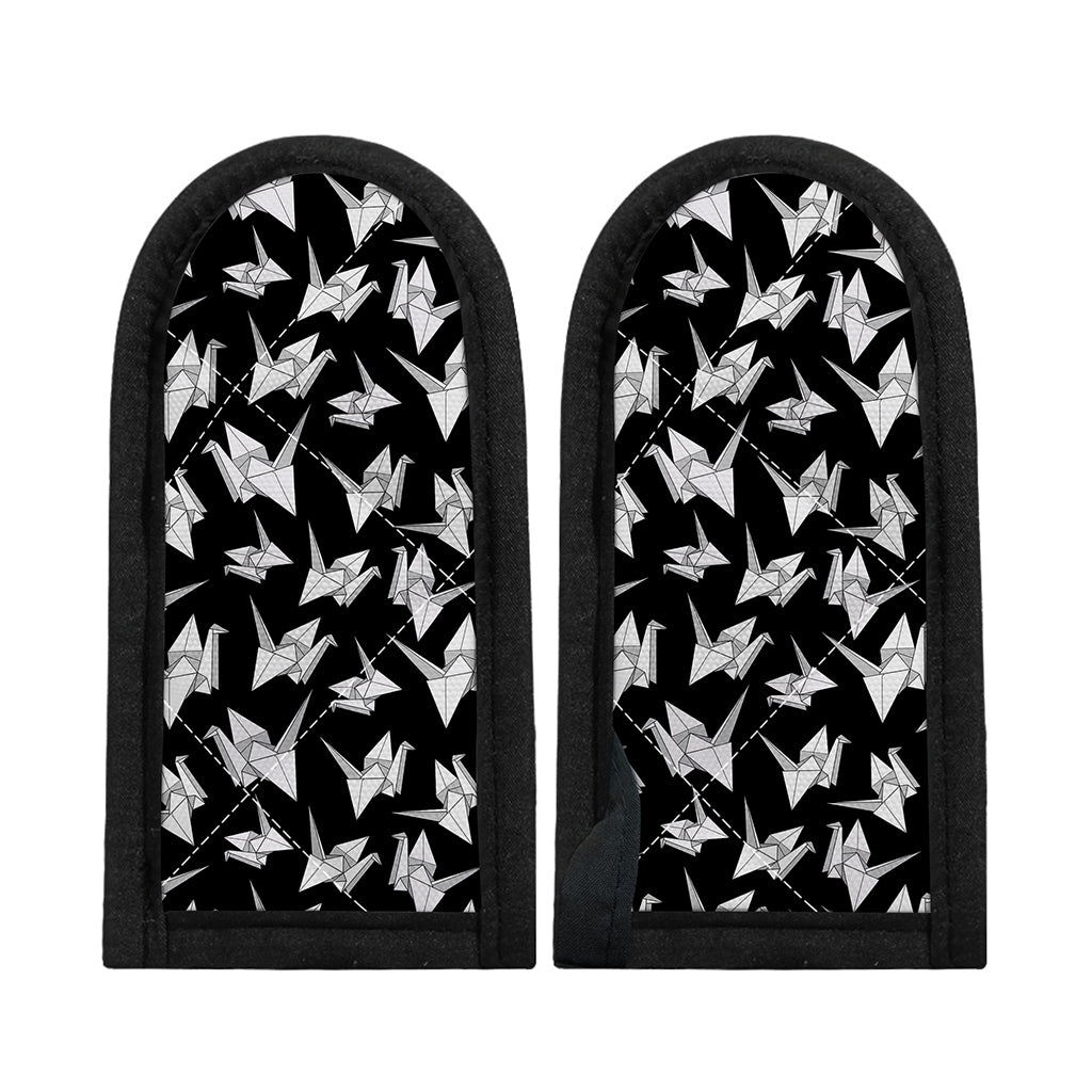 Black And White Origami Pattern Print Skillet Handle Cover