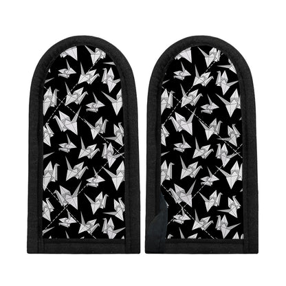 Black And White Origami Pattern Print Skillet Handle Cover