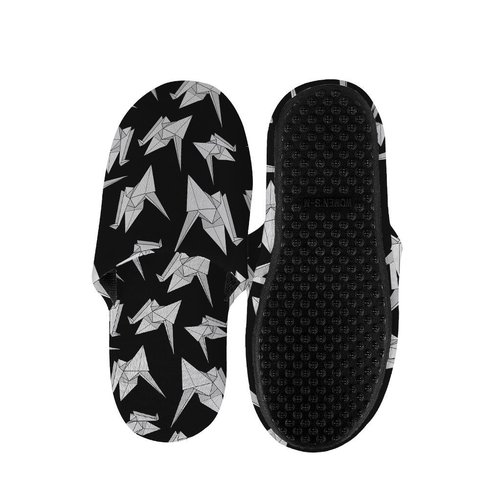 Black And White Origami Pattern Print Slippers