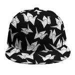 Black And White Origami Pattern Print Snapback Cap
