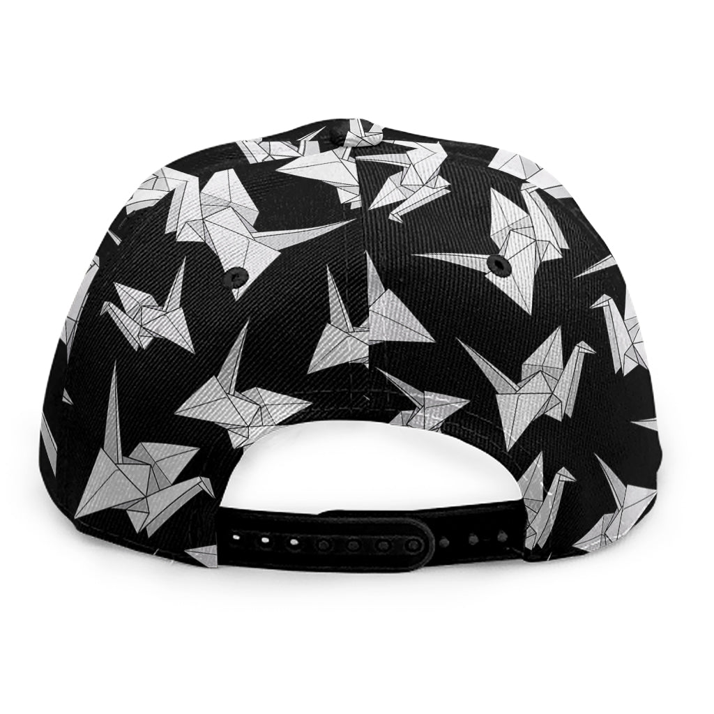 Black And White Origami Pattern Print Snapback Cap