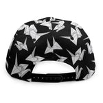 Black And White Origami Pattern Print Snapback Cap
