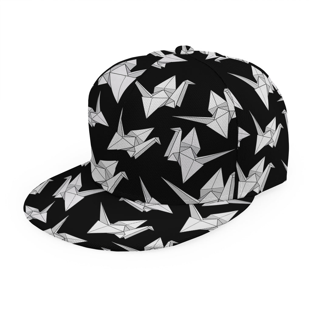 Black And White Origami Pattern Print Snapback Cap