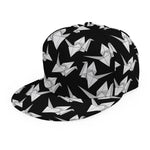 Black And White Origami Pattern Print Snapback Cap