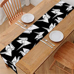 Black And White Origami Pattern Print Table Runner