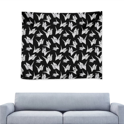 Black And White Origami Pattern Print Tapestry