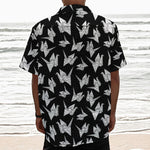 Black And White Origami Pattern Print Textured Short Sleeve Shirt