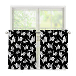 Black And White Origami Pattern Print Tier Curtains