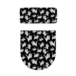 Black And White Origami Pattern Print Toilet Lid And Tank Cover Set