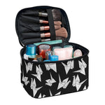 Black And White Origami Pattern Print Travel Makeup Bag