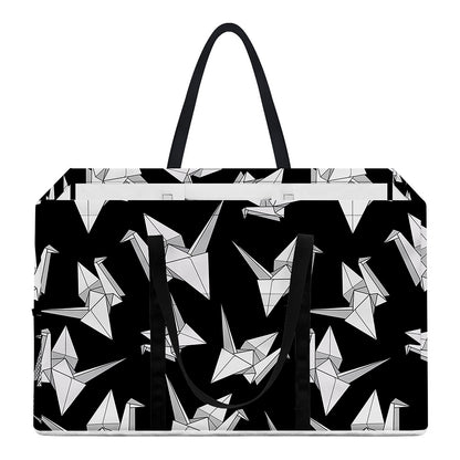 Black And White Origami Pattern Print Utility Tote Bag